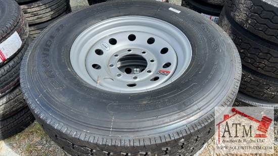 (1) NEW 235/80R-16 14 Ply 8 Lug Tire/Wheel Assy