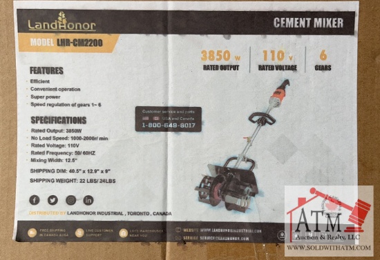 NEW Landhonor Cement Mixer