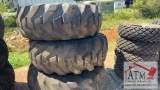 (2) Firestone 17.5-25 Tires on 25x14 Wheels
