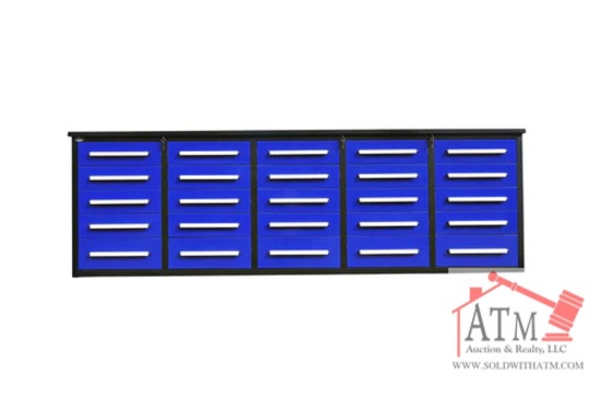 NEW 10' Work Bench w/ 25 Drawers - Blue