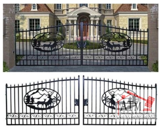 NEW 20' Estate Gate w/ Deer