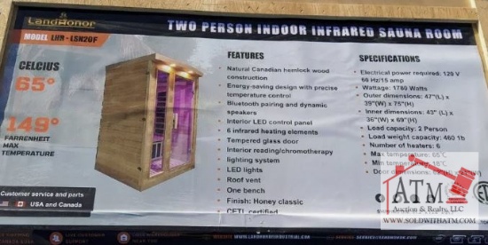 NEW Landhonor Two Person Indoor Infrared Sauna