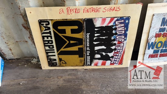 (2) NEW Retro Vintage Signs