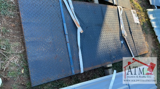 (2) NEW Diamond Plate Steel Plates - Black Painted