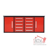 NEW 7' Work Bench w/ 10 Drawers & 2 Cabinets - Red