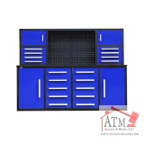 NEW 7' Work Bench w/ 18 Drawers - Blue