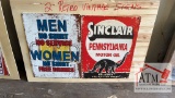 (2) NEW Retro Vintage Signs