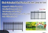 NEW Black Galvanized Steel Fence Kits