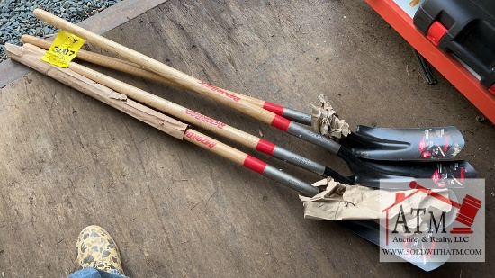 (4) NEW 4" Razor-Back Trenching Shovels