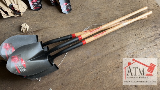 (3) NEW Razor-Back Round Garden Shovels