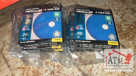 (10) NEW Hercules 5" Fiber Sanding Disk 60 Grit
