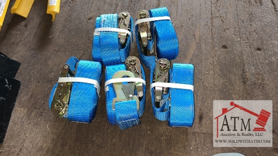 (5) NEW Blue Ratchet Straps