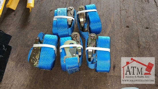 (5) NEW Blue Ratchet Straps