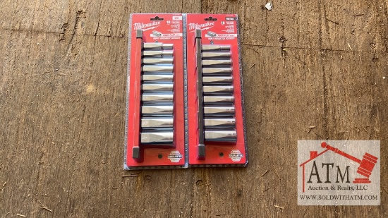(2) New Milwaukee 3/8 Deep Well Socket Sets