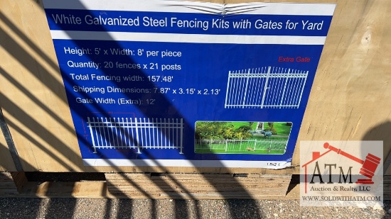 NEW White Galvanized Fence Kit