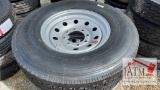 (1) NEW 235/80-16 14-Ply 8-Lug Tire/Wheel Assy