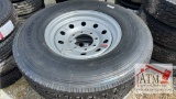 (1) NEW 235/80-16 14-Ply 8-Lug Tire/Wheel Assy