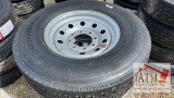 (1) NEW 235/80-16 14-Ply 8-Lug Tire/Wheel Assy