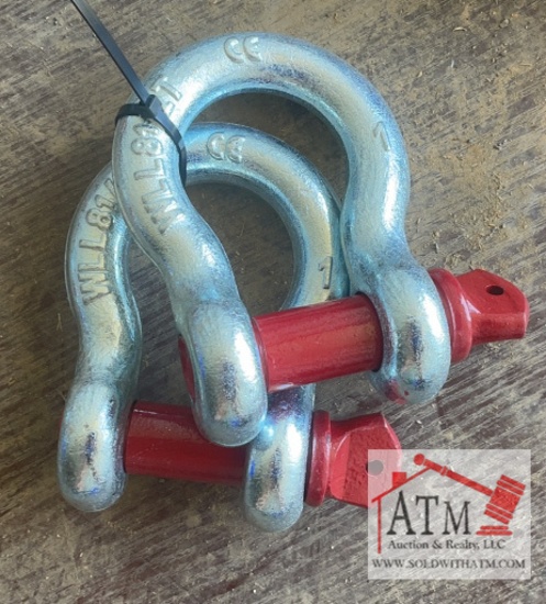 (2) NEW 1" Screw Pin Anchor Shackles