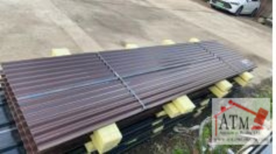 (30) NEW 12' x 3' Brown Metal Roof Panels