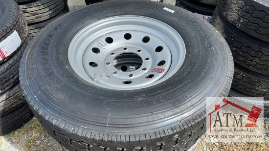 (1) NEW 235/80-16 14-Ply 8-Lug Tire/Wheel Assy