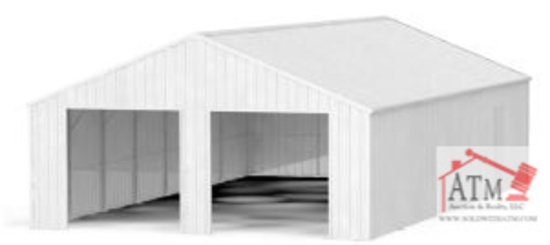 NEW 45' x 25' Double Garage Steel Barn Shed