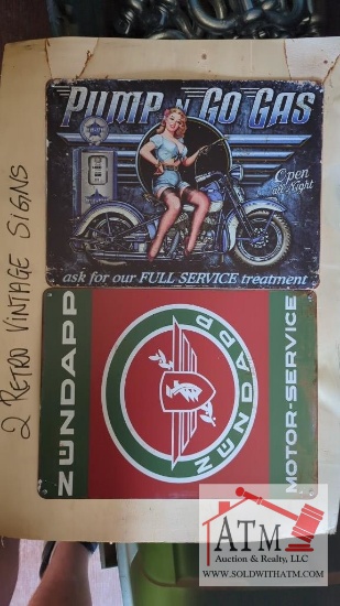 (2) NEW Retro Vintage Signs