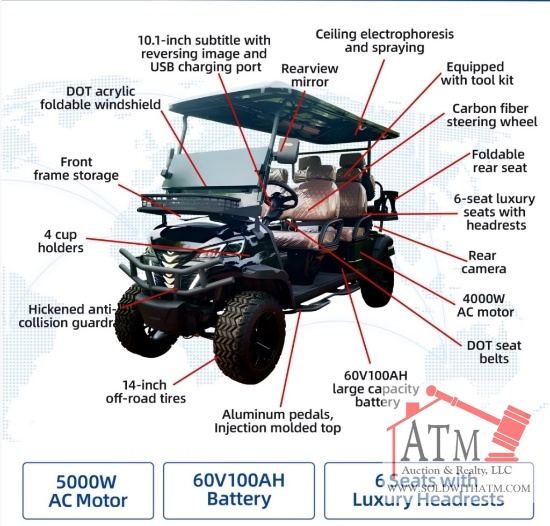 NEW SDLanch HQ100 Golf Cart 6-Seater - White