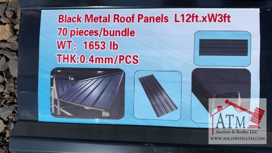 (70) NEW Black Metal Roof Panels