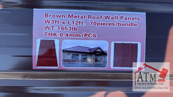 (70) NEW Brown Metal Roof Panels
