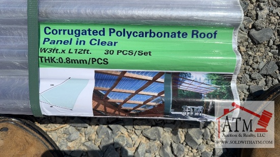(30) NEW Corrugated Polycarb Clear Roof Panels