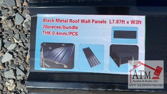 (30) NEW Black Metal Roof Panels