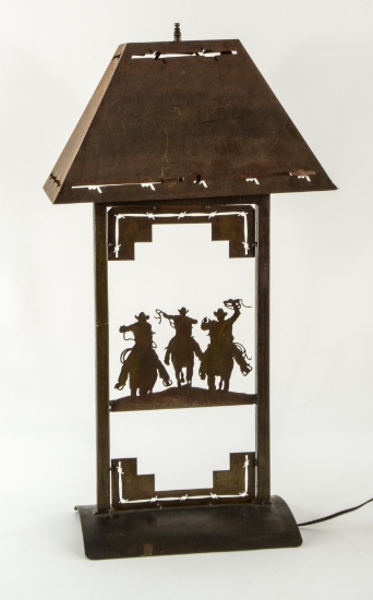 Western Themed Steel Table Lamp