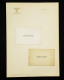 Adolf Hitler: Stationery, Calling Cards
