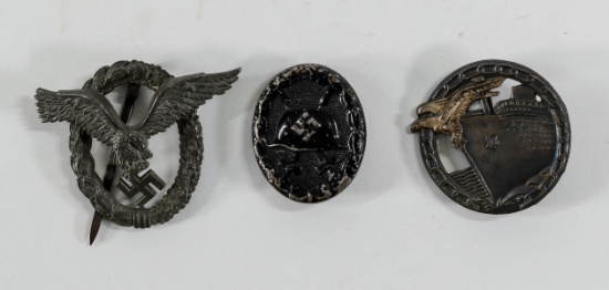 Three Nazi German WWII Pins