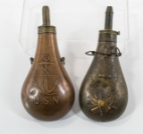 Two 19th Century American Powder Flasks