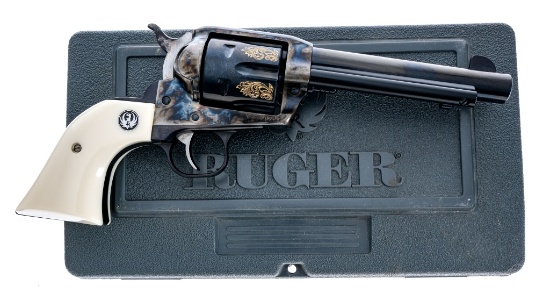 Ruger Vaquero .45 Colt SA Gold Inlaid Revolver