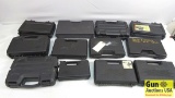 Multiple After Market Brand Gun Cases . Total of 12 Black Plastic Pistol Cases. (31806)