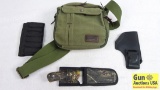 Kaukko Theideaman Kit. Good Condition. 2 Rifle Sleeves, 1 Elastic Shotgun Shell Butt Stock Holder, 1