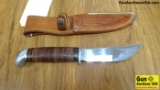 Case 362 Knife. Very Good Condition. An Older Case XX with Up Swept Skinning Blade Stacked Leather H