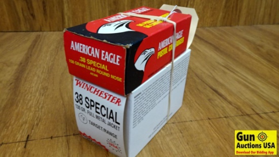 Federal, Winchester 130 Grain FMJ Target, 158 Lead Round Nose .38 Special Ammo. NEW in Box. 150 Roun