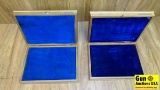 Collectors Case Gun Cases . Good Condition. 2 Nice Wood Display Cases with Blue Velvet. Please See P