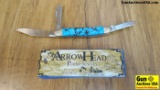 Rough Rider Arrow Head Pocket Knife. Excellent Condition. Gorgeous Turquoise and Black Knife Custom