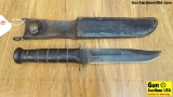 KABAR US NAVY Collectors Knife. Very Good. This is a Original Knife As Issued with its Original Leat