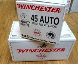 Winchester 200 Rounds of .45 Ammo 230g FMJ