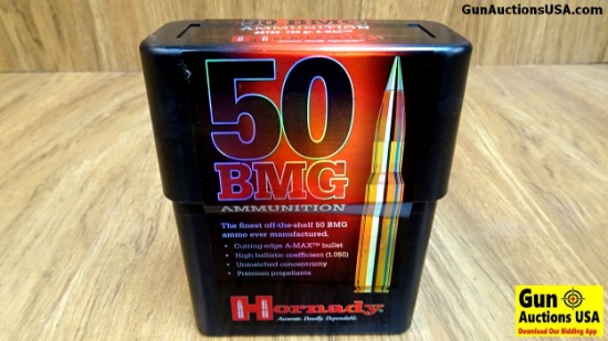 Hornady 50 BMG Ammo. 10 Rounds of 750 Gr. A Max Bullet. (41010)