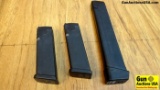 Glock 9 MM Magazines. 3 In Total; One 30 Round and Two 17 Round Magazines.