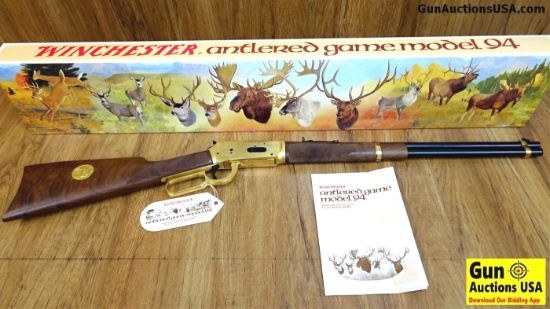 Winchester 94 ANTLERED GAME .30-30 Commemorative Rifle. NEW in Box. 20" Barrel. Gold Plated Receiver