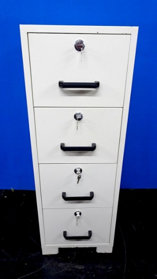 Fire Proof 4-Drawer 850 lb File Cabinet with Keys, Like New Condition - Never Used Dimensions: 60"H