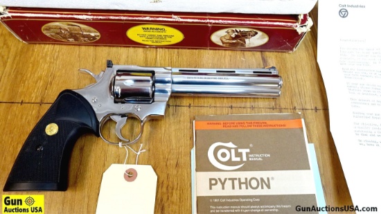Colt PYTHON .357 MAGNUM PYTHON Revolver. Like New. 6" Barrel. Fantastic Gem From the Gun World! Feat